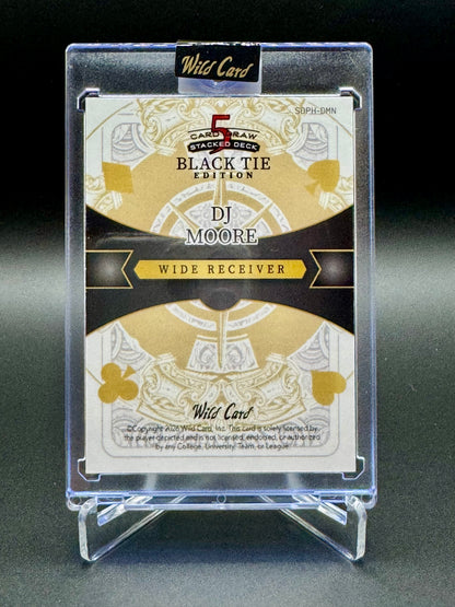 2026 Wild Card Fantasy Football DJ Moore #SDPH-DMN 5 Card Draw Stacked Deck Black Tie Edition 1/1 Raw Encased