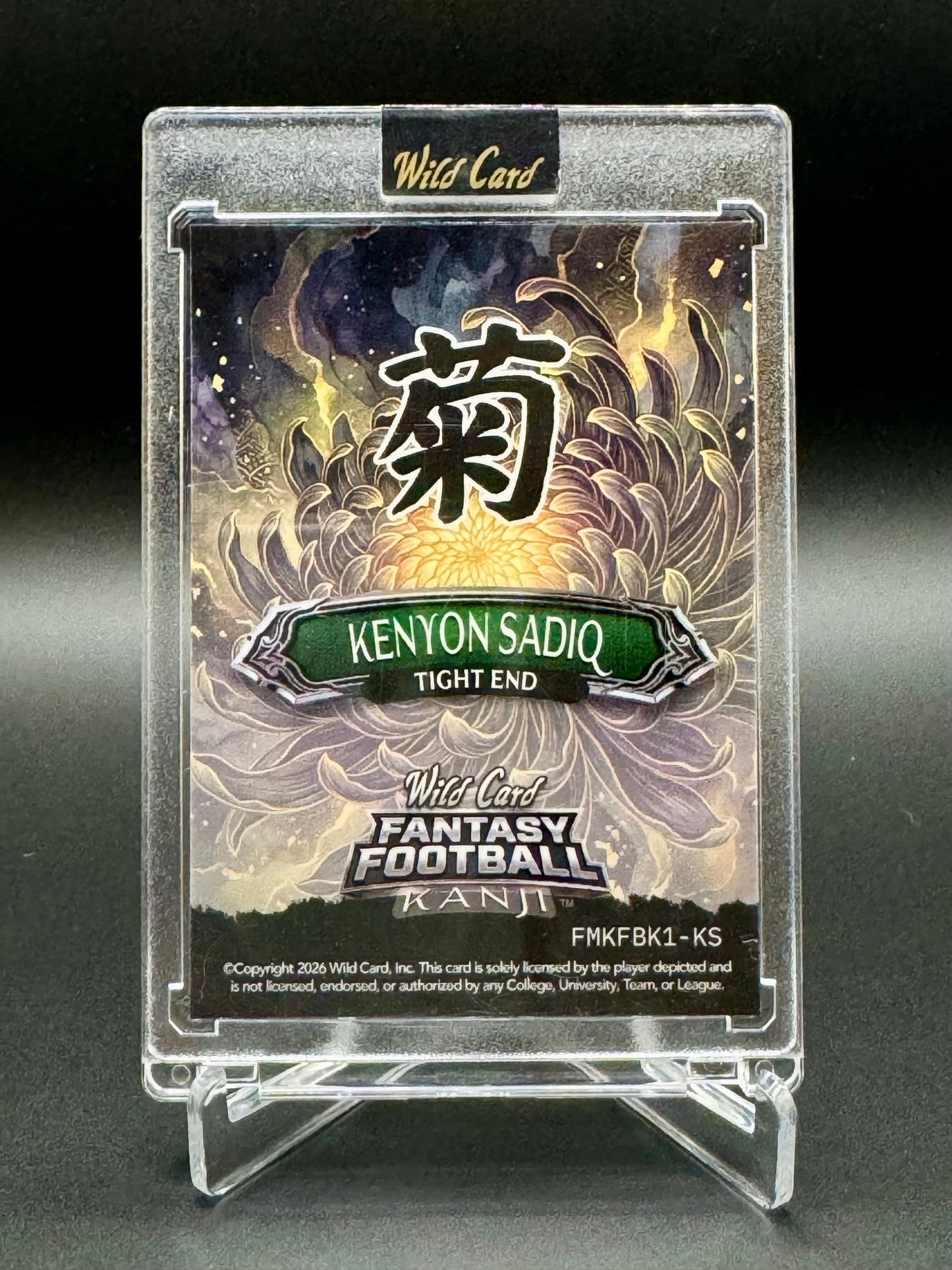 2026 Wild Card Fantasy Football Kenyon Sadiq RC #FMKFBK1-KS Kanji 1/1