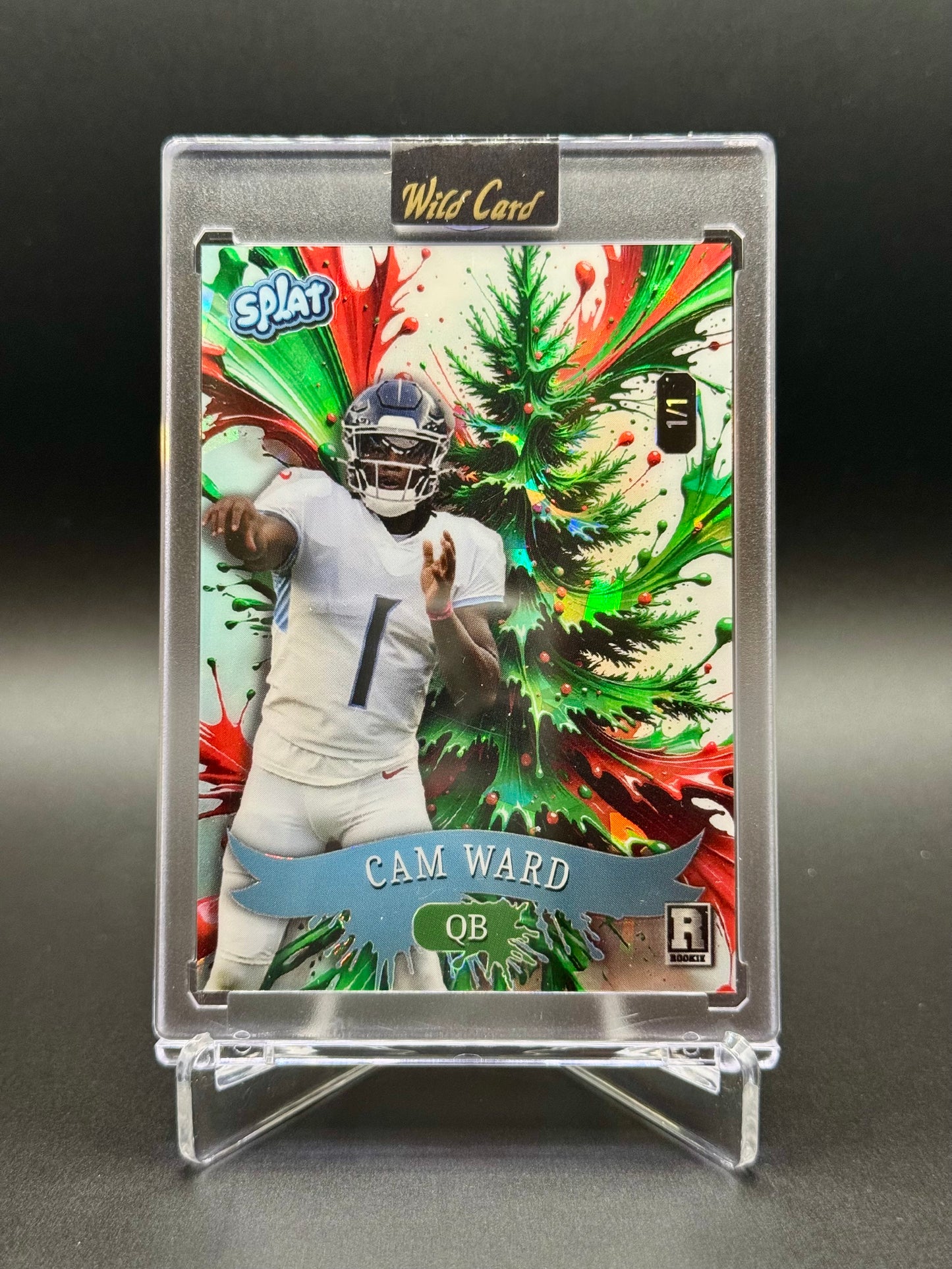2025 Wild Card Splat Cam Ward RC #SCFCTc4-CW Holiday 1/1 Raw Encased