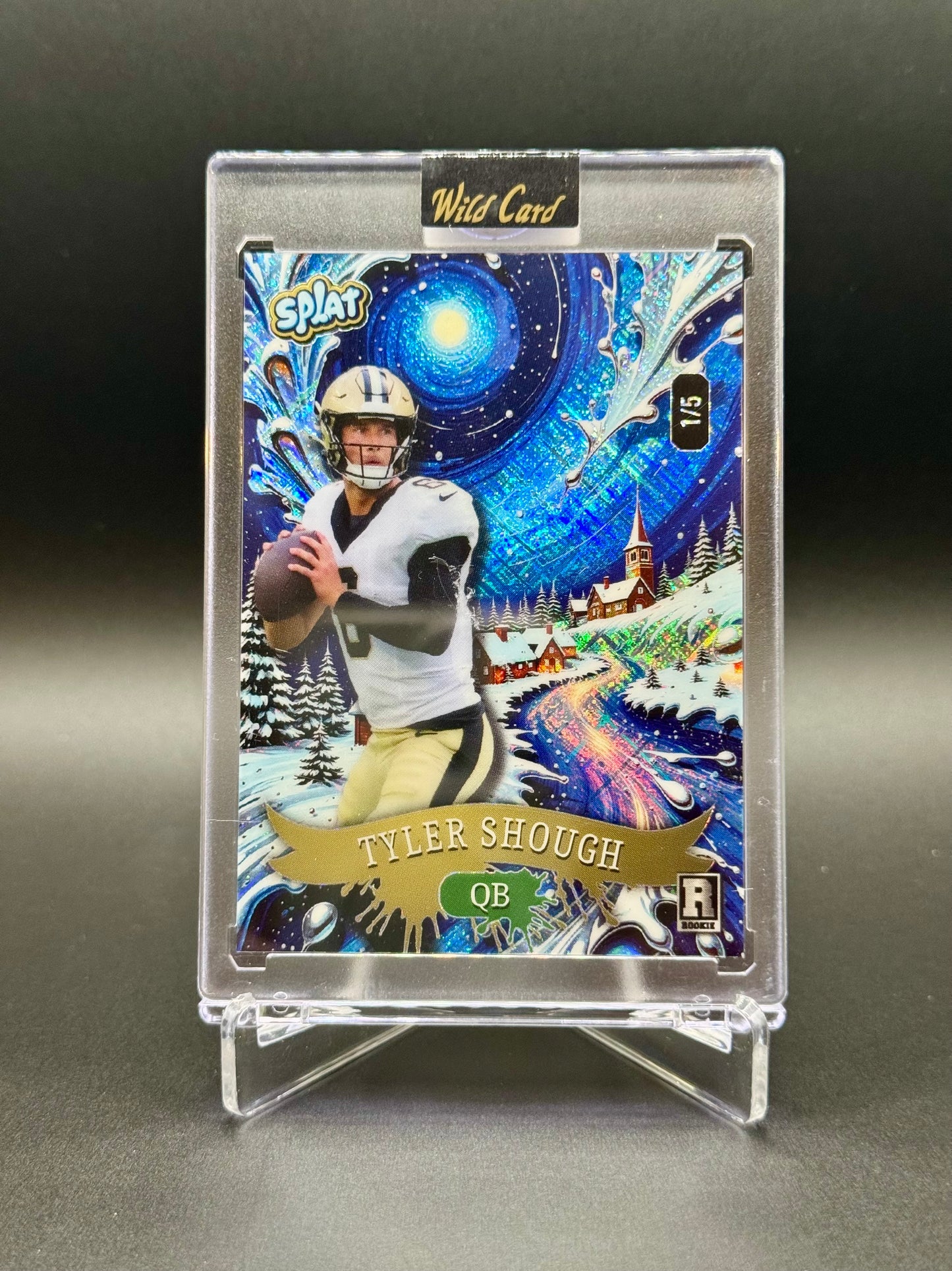 2025 Wild Card Splat Tyler Shough RC #SCFSNe1-TS Holiday /5 Raw Encased