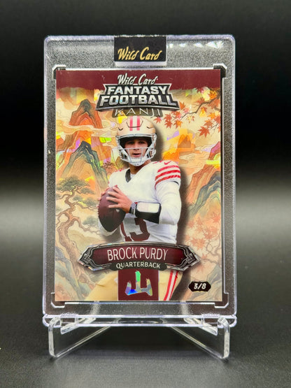 2026 Wild Card Fantasy Football Brock Purdy #FMKMOR2-BP Kanji 3/8 Raw Encased