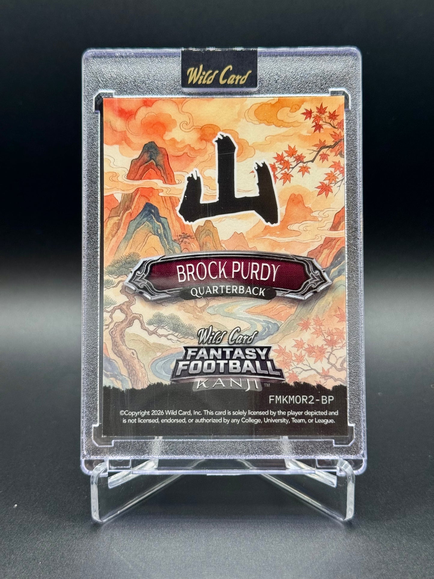 2026 Wild Card Fantasy Football Brock Purdy #FMKMOR2-BP Kanji 3/8 Raw Encased
