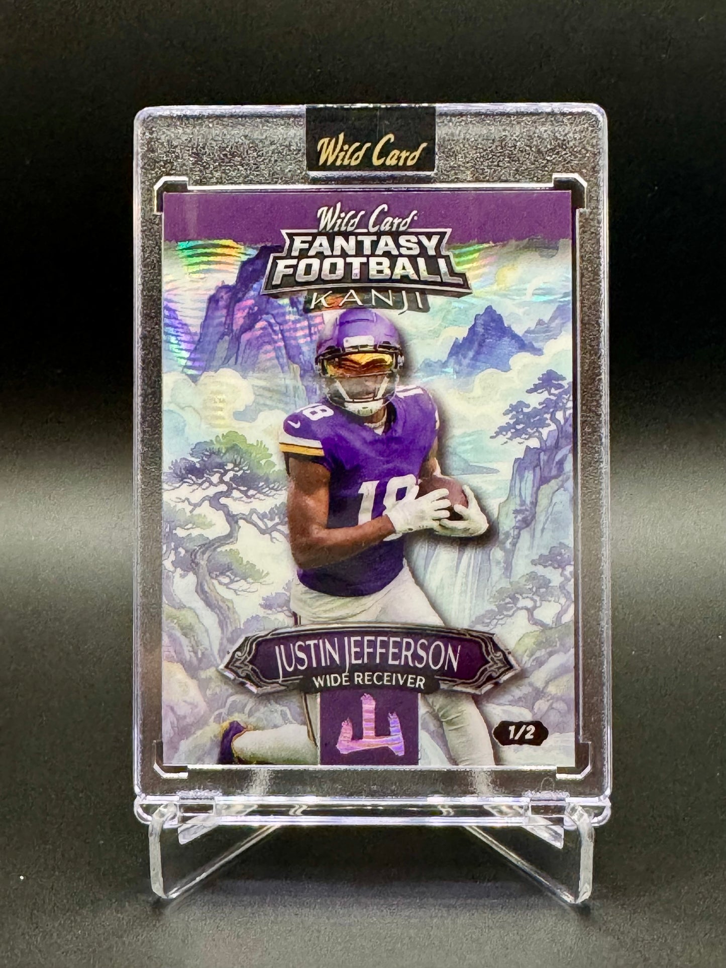 2026 Wild Card Fantasy Football Justin Jefferson #FMKMBL2-JJ Kanji /2 Raw Encased