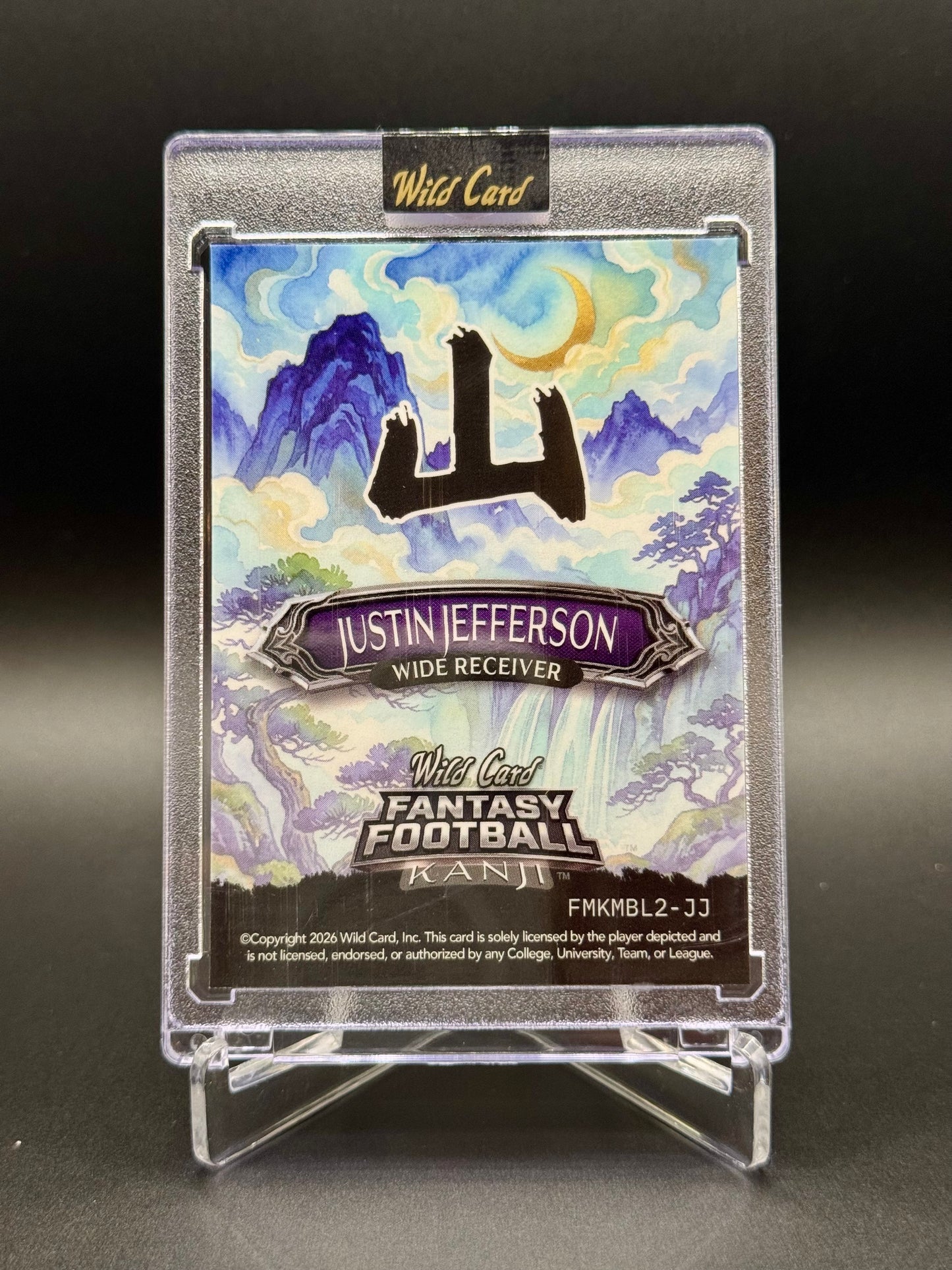 2026 Wild Card Fantasy Football Justin Jefferson #FMKMBL2-JJ Kanji /2 Raw Encased