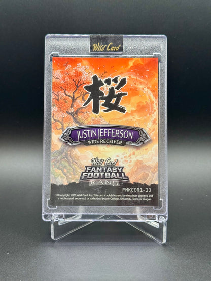 2026 Wild Card Fantasy Football Justin Jefferson #FMKCOR1-JJ Kanji /8 Raw Encased
