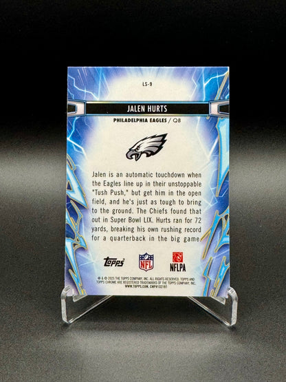 2025 Topps Chrome Football Jalen Hurts #LS-9 Light Speed Raw