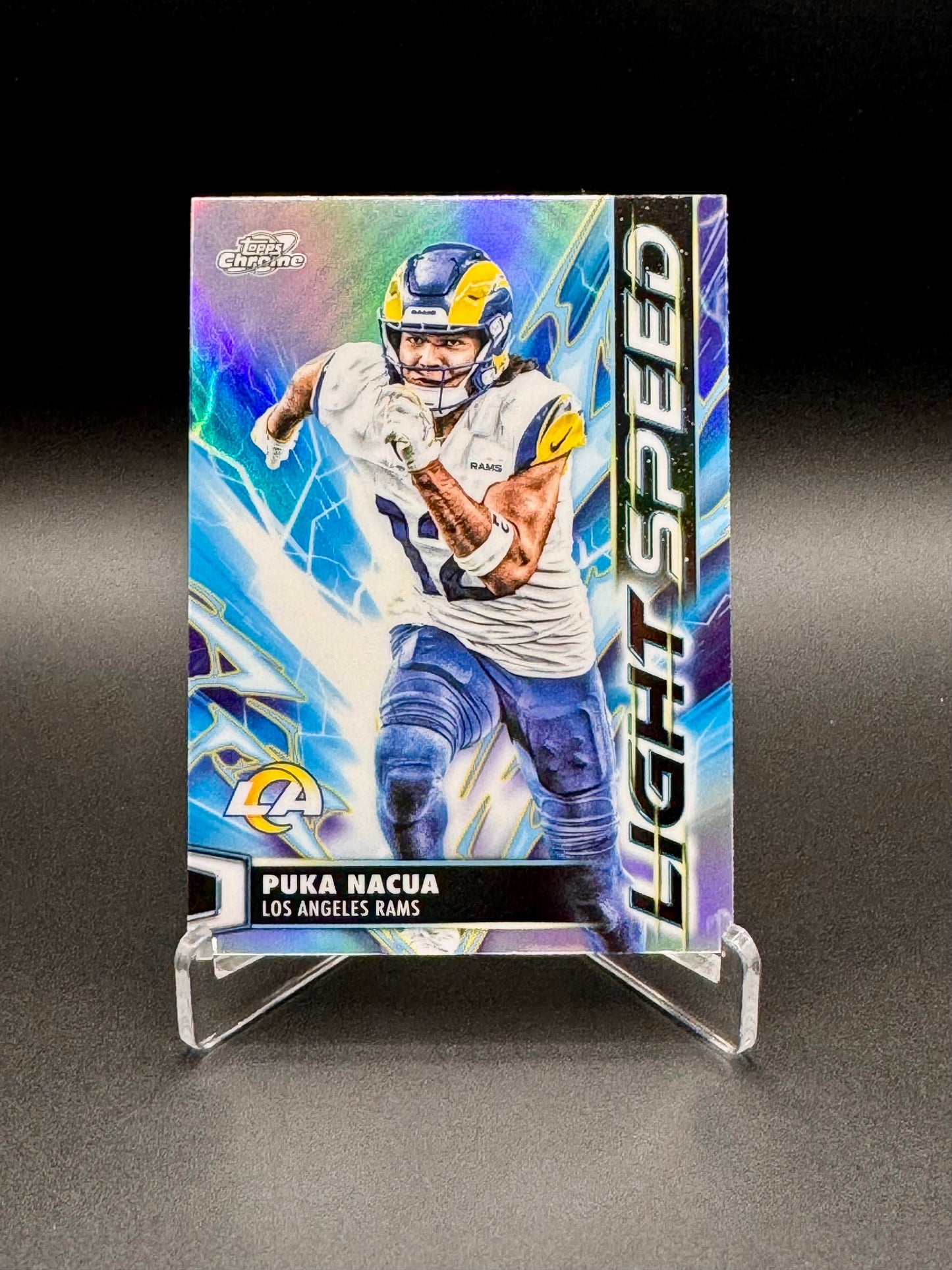2025 Topps Chrome Football Puka Nacua #LS-29 Light Speed Raw