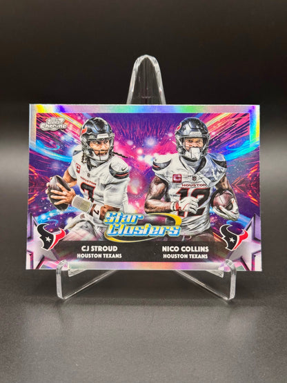 2025 Topps Chrome Football CJ Stroud Nico Collins #SC-11 Star Clusters Raw