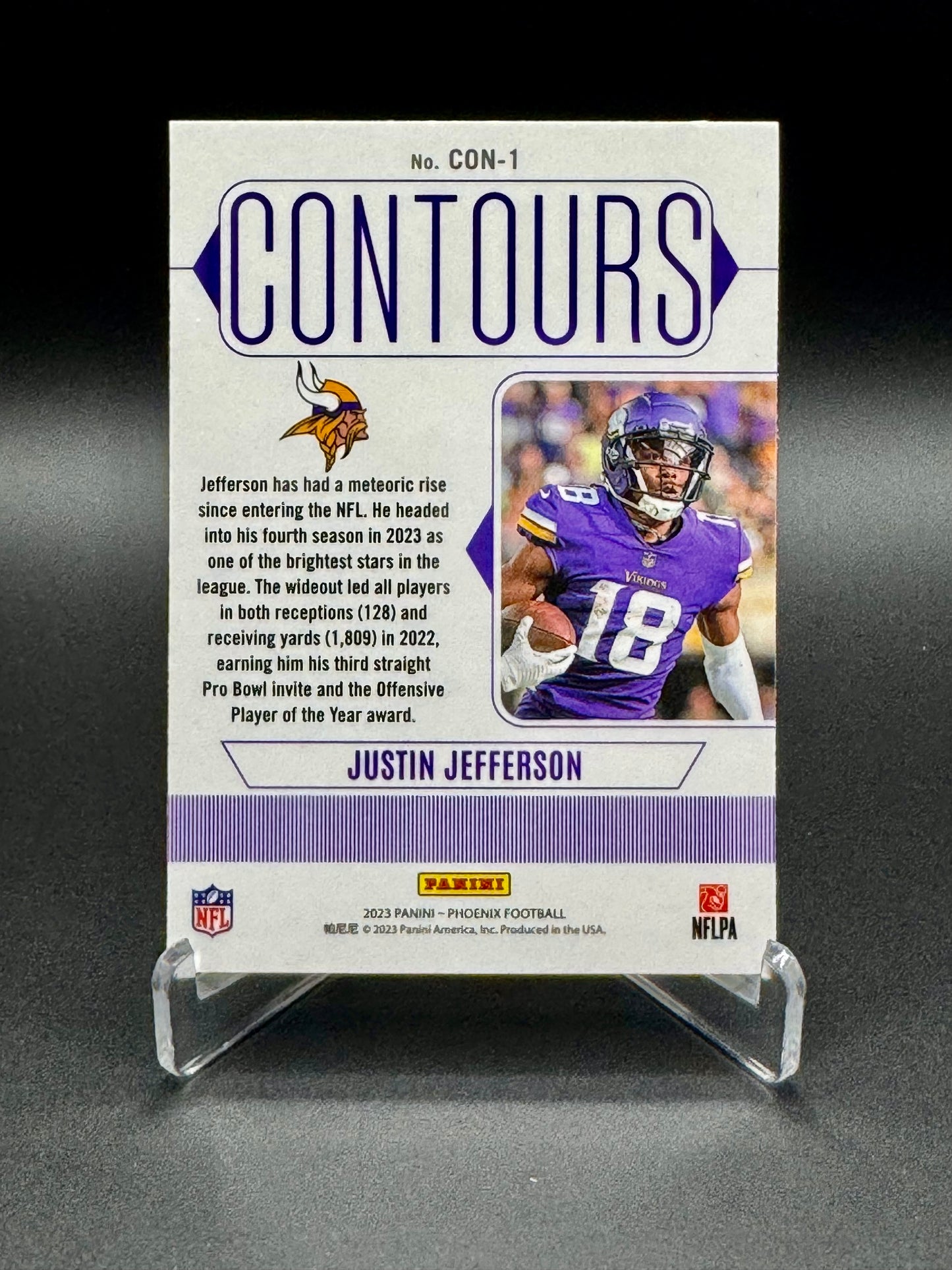 2023 Panini Phoenix Football Justin Jefferson #CON-1 Contours Raw