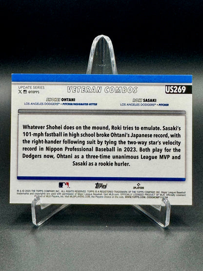 2025 Topps Update Series Baseball Shohei Ohtani Roki Sasaki #US269 Veteran Combos Rising Sons Raw