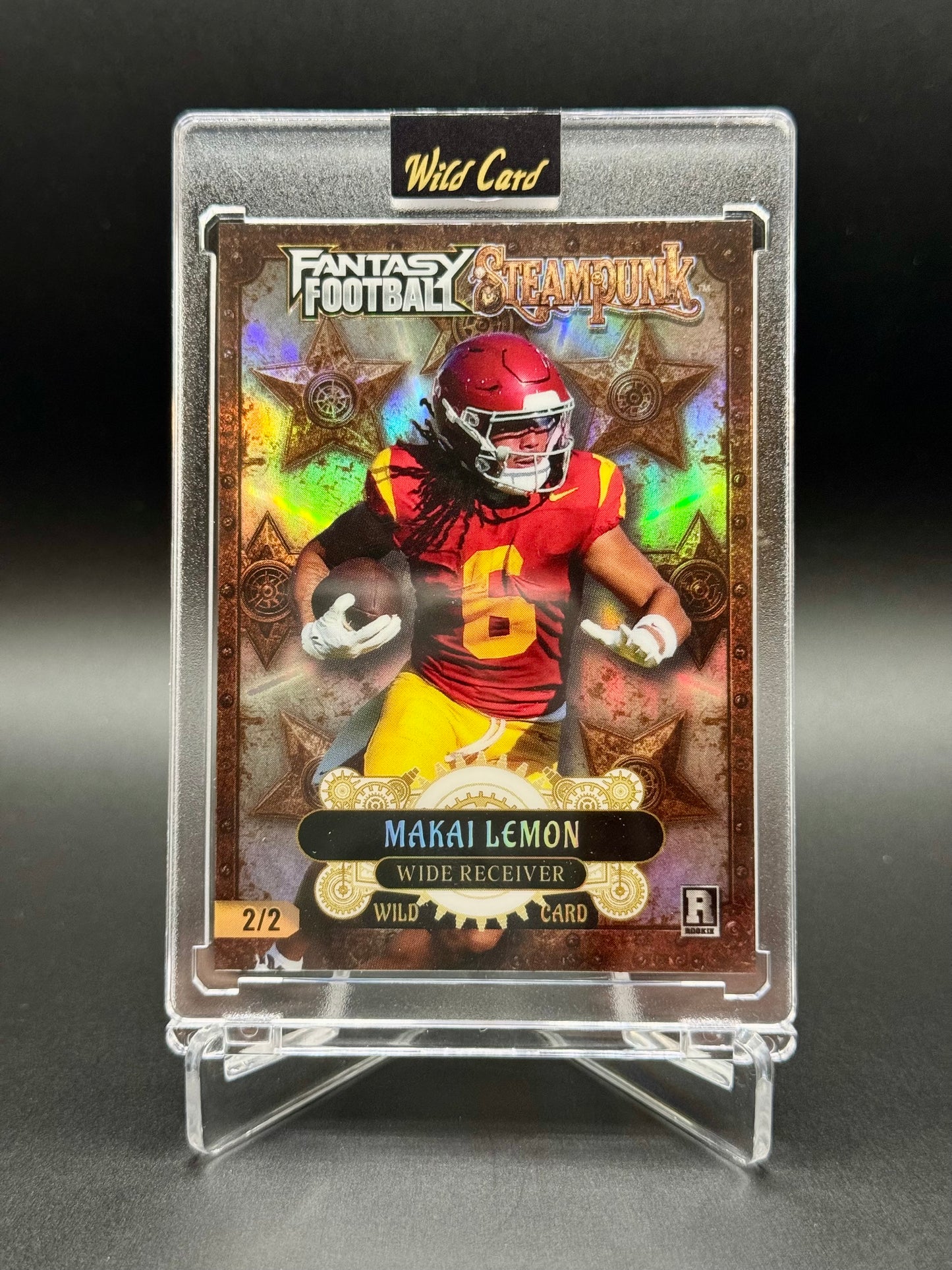 2026 Wild Card Fantasy Football Steampunk Makai Lemon RC #FSPWT09-ML /2 Raw Encased