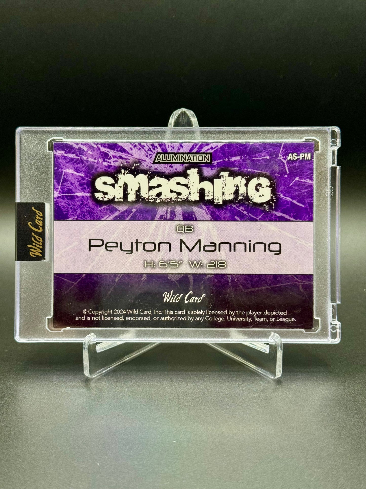 2024 Wild Card Alumination Football Peyton Manning #AS-PM Smashing /10 Raw Encased