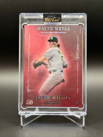 2026 Wild Card Matte Metal Jacob Wilson RC #MM250REa2-JW America 250 /5 Raw