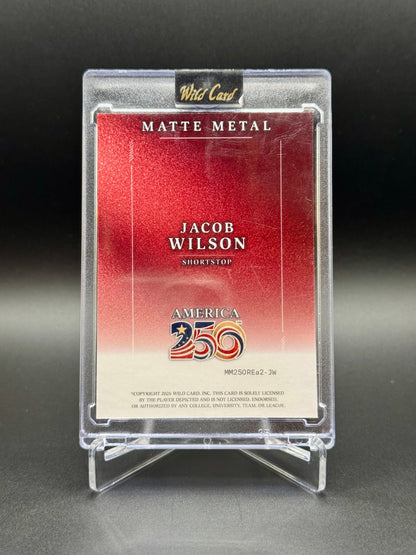 2026 Wild Card Matte Metal Jacob Wilson RC #MM250REa2-JW America 250 /5 Raw