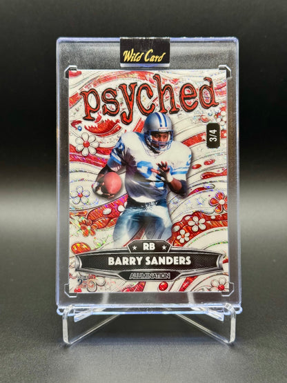 2026 Wild Card Alumination Barry Sanders #AP-BS Psyched /4 Raw Encased