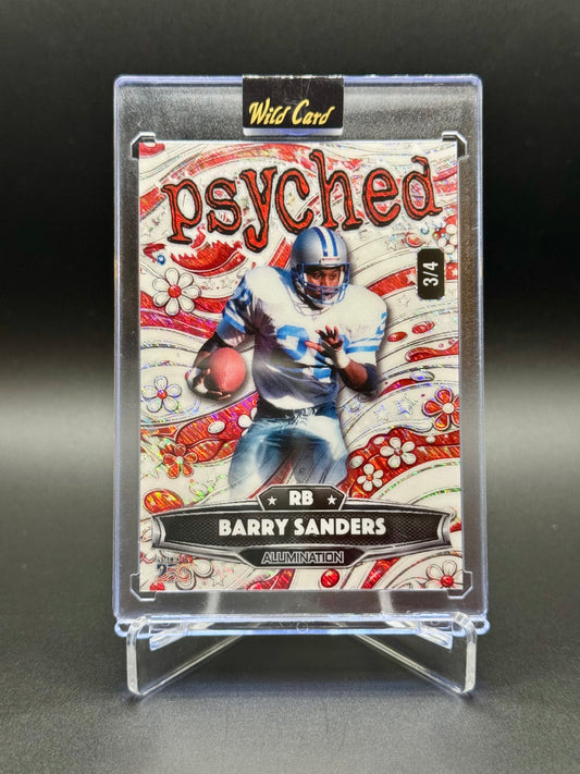 2026 Wild Card Alumination Barry Sanders #AP-BS Psyched /4 Raw Encased