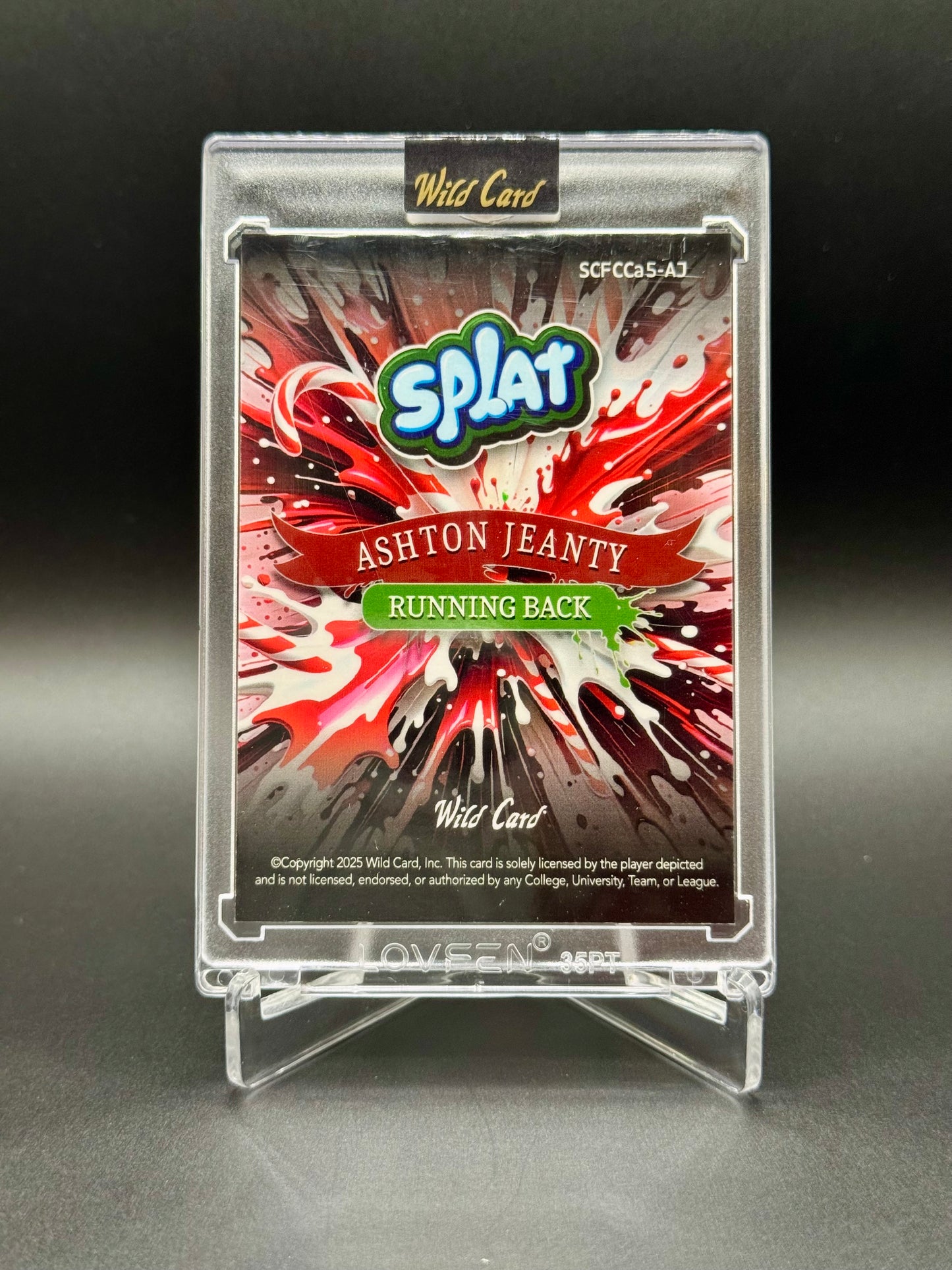 2025 Wild Card Splat Ashton Jeanty RC #SCFCCa5-AJ Holiday /2 Raw Encased