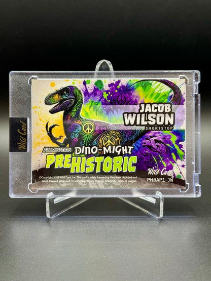 2024 Wild Card Alumination Jacob Wilson #PHRAP1-JW Dino-Might Prehistoric /25 Raw Encased