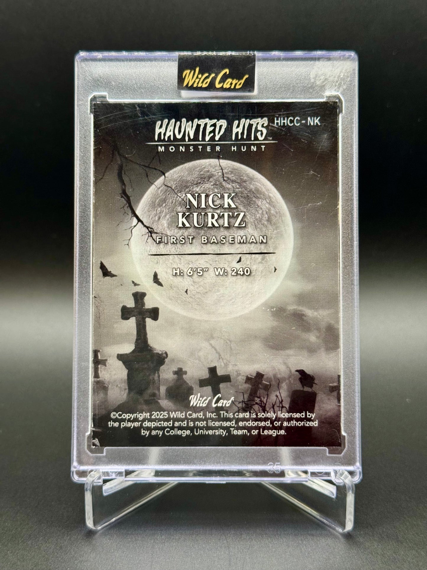 2025 Wild Card Haunted Hits Nick Kurtz RC #HHCC-NK Monster Hunt /2 Raw Encased