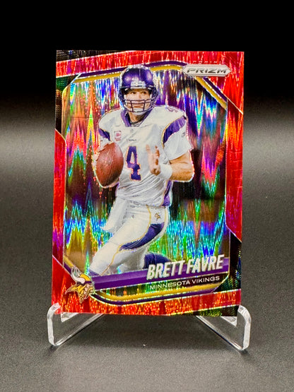 2025 Panini Prizm Football Brett Favre #160 Red Shimmer Prizm Raw
