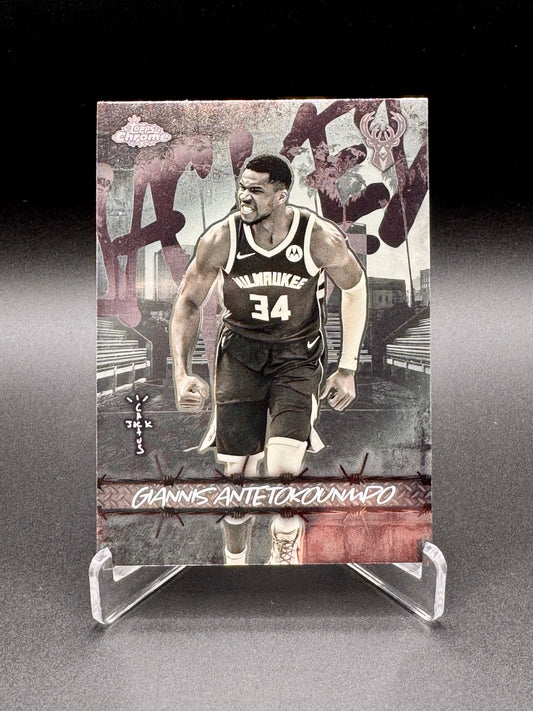 2026 Topps Chrome Cactus Jack Basketball Giannis Antetokounmpo #JU-30 Jacked Up Raw