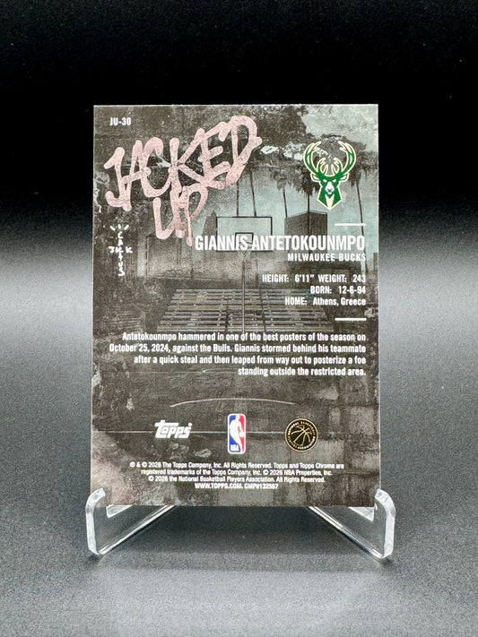 2026 Topps Chrome Cactus Jack Basketball Giannis Antetokounmpo #JU-30 Jacked Up Raw