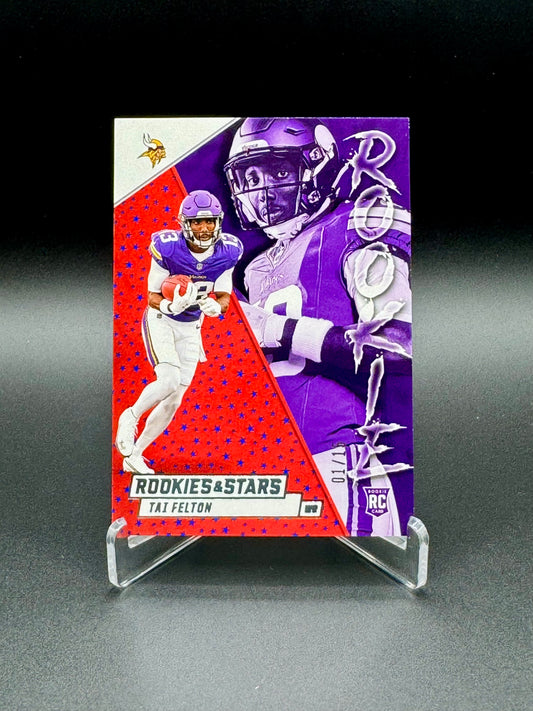 2025 Panini Rookies & Stars Football Tai Felton RC #22 Rookie Red /10 Raw
