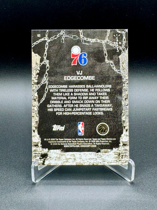 2026 Topps Chrome Cactus Jack Basketball VJ Edgecombe RC #63 Raw