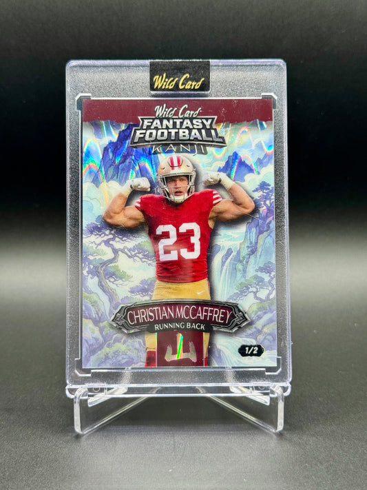 2026 Wild Card Fantasy Football Christian McCaffrey #FMKMBL2-CM Kanji /2 Raw Encased