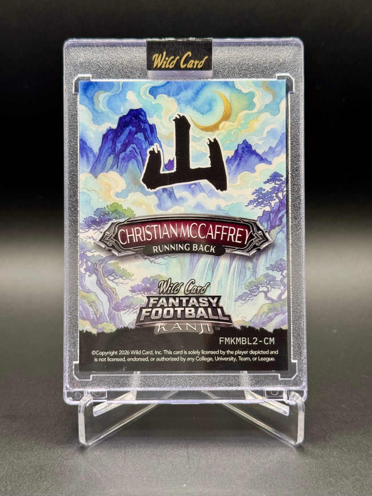 2026 Wild Card Fantasy Football Christian McCaffrey #FMKMBL2-CM Kanji /2 Raw Encased