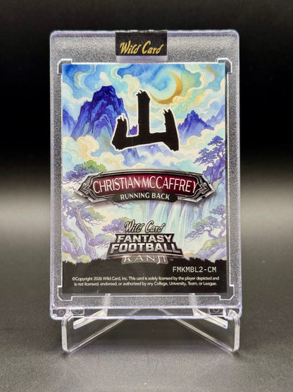 2026 Wild Card Fantasy Football Christian McCaffrey #FMKMBL2-CM Kanji /2 Raw Encased