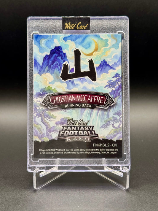 2026 Wild Card Fantasy Football Christian McCaffrey #FMKMBL2-CM Kanji /2 Raw Encased