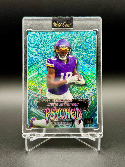2026 Wild Card Alumination Justin Jefferson #JPCY4-JJ Psyched /4 Raw Encased