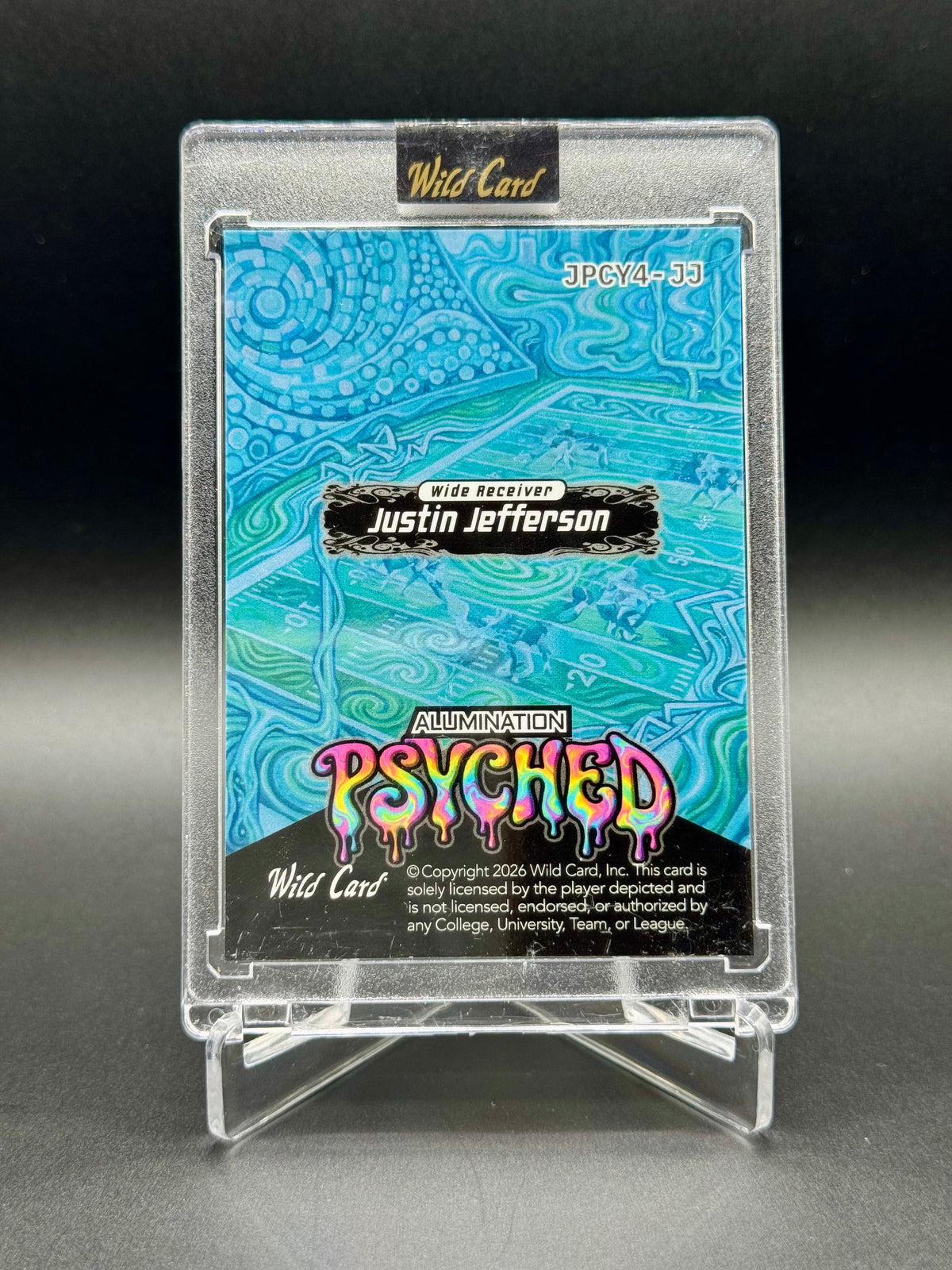 2026 Wild Card Alumination Justin Jefferson #JPCY4-JJ Psyched /4 Raw Encased