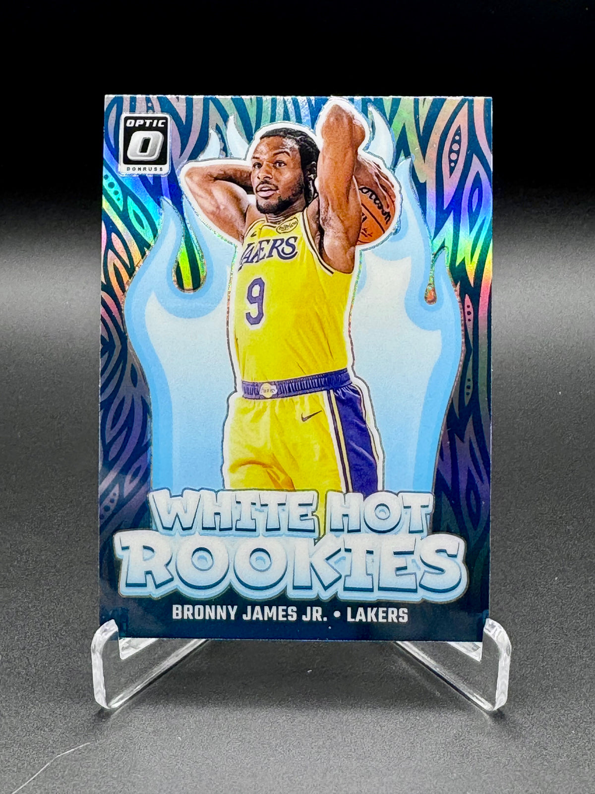 2024-25 Panini Donruss Optic Bronny James Jr. RC White Hot Rookies #15 card front, Los Angeles Lakers rookie
