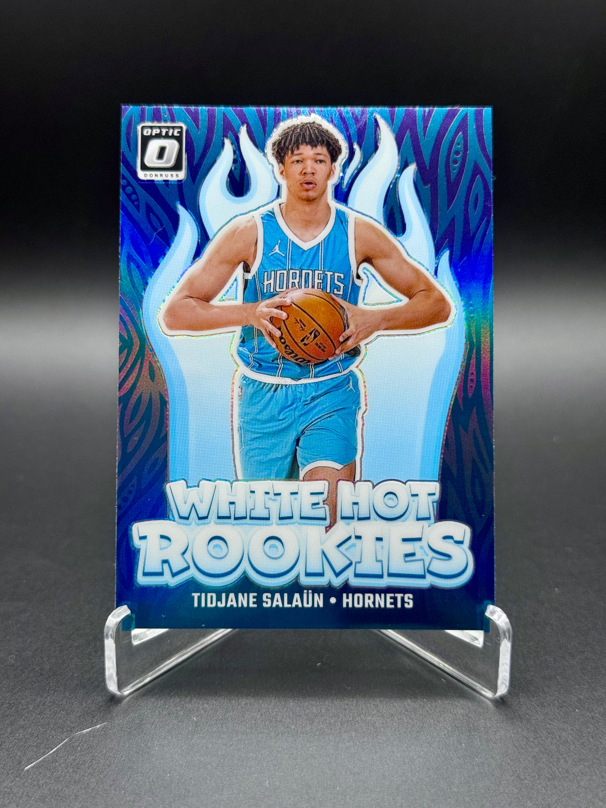 2024-25 Panini Donruss Optic Tidjane Salaün White Hot Rookies Purple parallel #3 card front, Hornets rookie