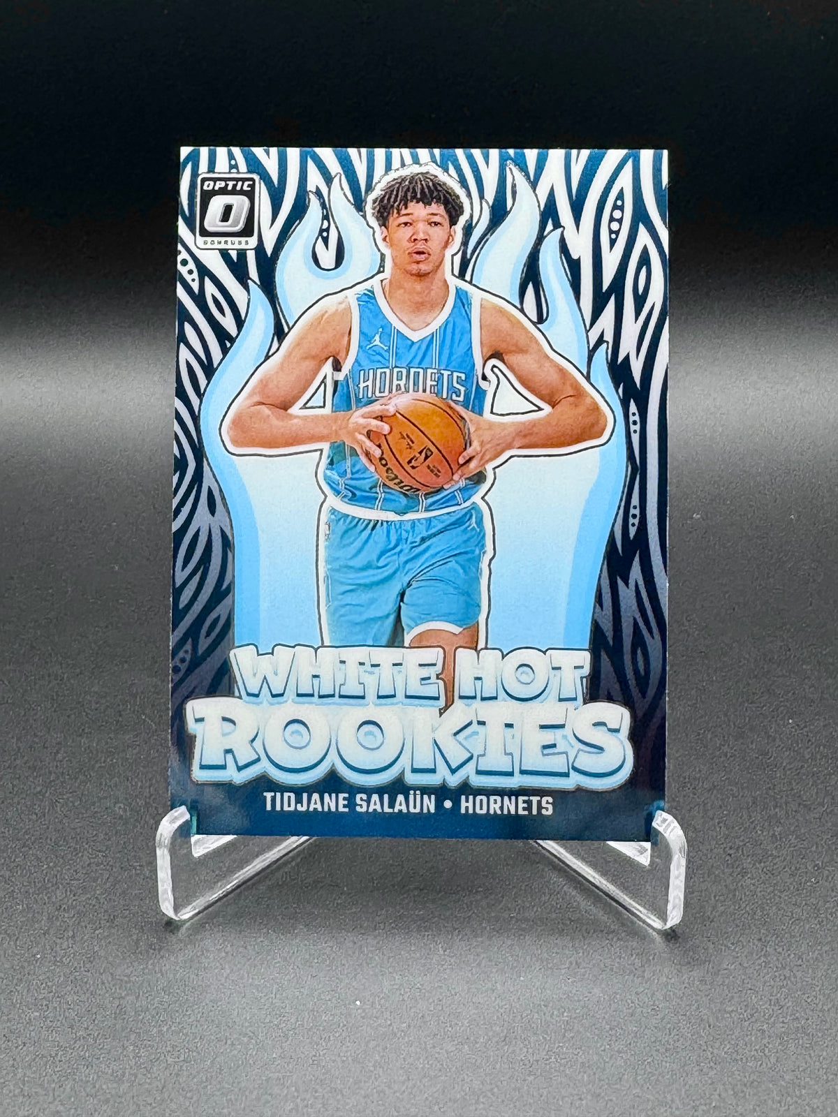 2024-25 Panini Donruss Optic Tidjane Salaün RC White Hot Rookies #3 card front, Charlotte Hornets rookie