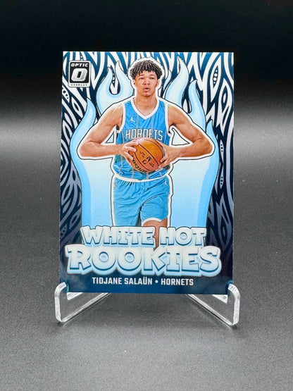 2024-25 Panini Donruss Optic Tidjane Salaün RC White Hot Rookies #3 card front, Charlotte Hornets rookie
