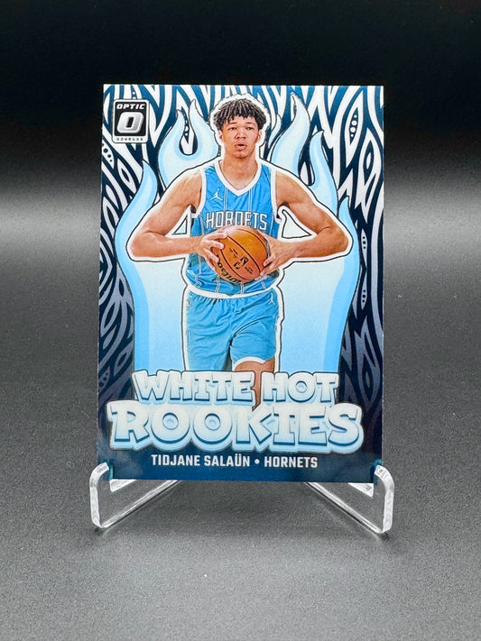 2024-25 Panini Donruss Optic Tidjane Salaün RC White Hot Rookies #3 card front, Charlotte Hornets rookie