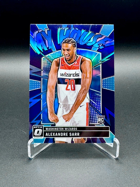 2024-25 Panini Donruss Optic Alexandre Sarr RC My House #9 card front, Washington Wizards rookie