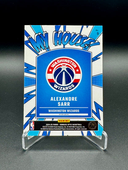 Back of 2024-25 Panini Donruss Optic Alexandre Sarr My House #9 rookie card