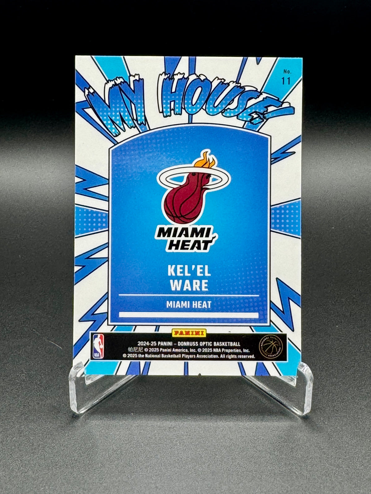 Back of 2024-25 Panini Donruss Optic Kel'el Ware My House #11 rookie card