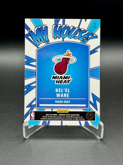 Back of 2024-25 Panini Donruss Optic Kel'el Ware My House #11 rookie card