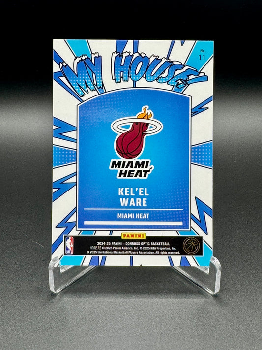 Back of 2024-25 Panini Donruss Optic Kel'el Ware My House #11 rookie card