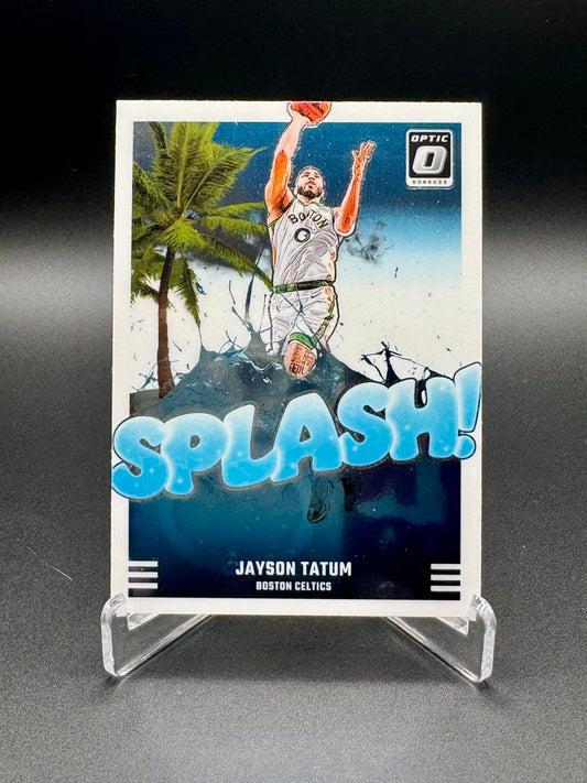 2024-25 Panini Donruss Optic Jayson Tatum Splash Holo parallel #11 card front, Boston Celtics