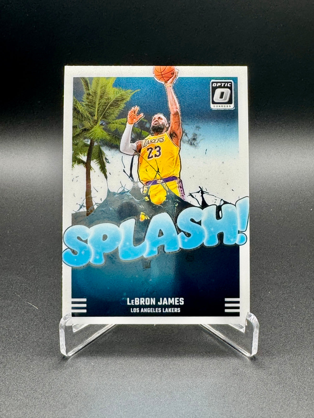2024-25 Panini Donruss Optic LeBron James Splash #5 card front, Los Angeles Lakers
