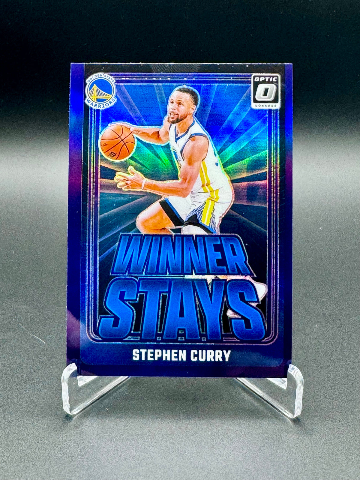 2024-25 Panini Donruss Optic Stephen Curry #3 Winner Stays Purple Raw