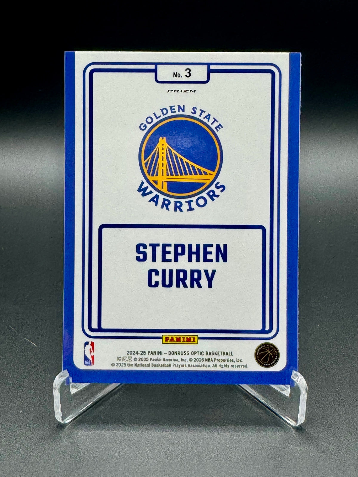 2024-25 Panini Donruss Optic Stephen Curry #3 Winner Stays Purple Raw