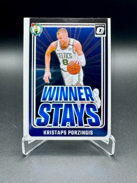 2024-25 Panini Donruss Optic Kristaps Porzingis #9 Winner Stays Raw