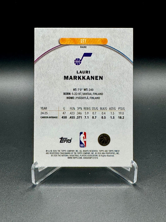 2025-26 Topps Finest Lauri Markkanen #271 /150 Raw